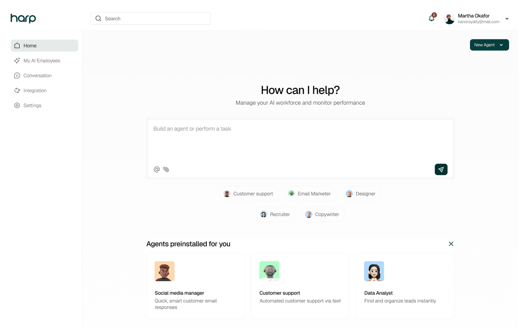 InSync AI virtual employee platform interface